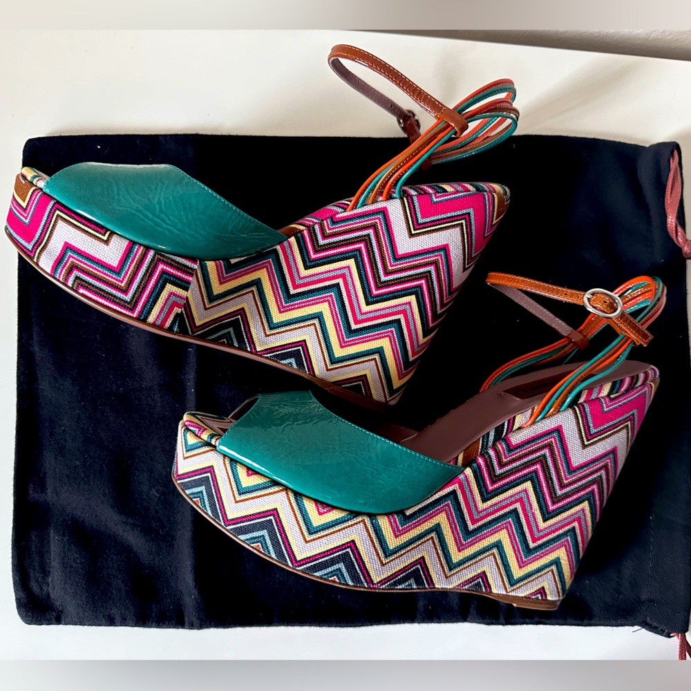 Missoni Geometric Platform Wedges EU 37.5/ US 7.5